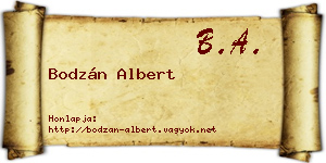 Bodzán Albert névjegykártya